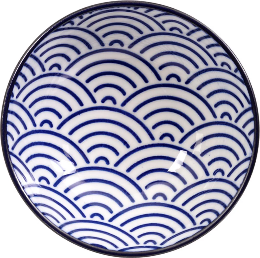 Tokyo Design Studio Sausschaaltje Golven - 9,5x3cm Blauw/Wit