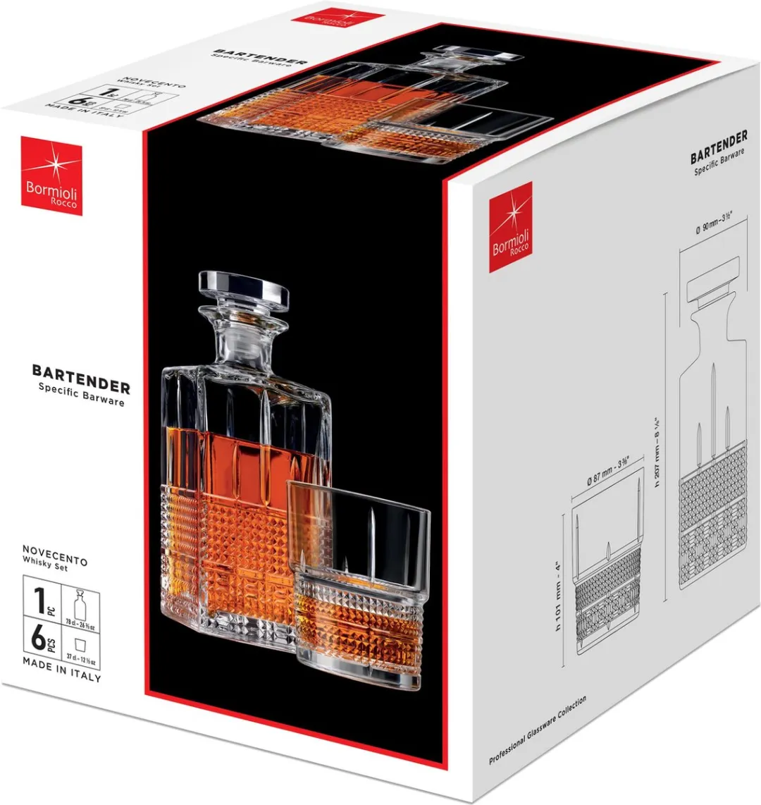 Bormioli Rocco Novecento Whiskyservies 7-delig - 0.37l - Transparant