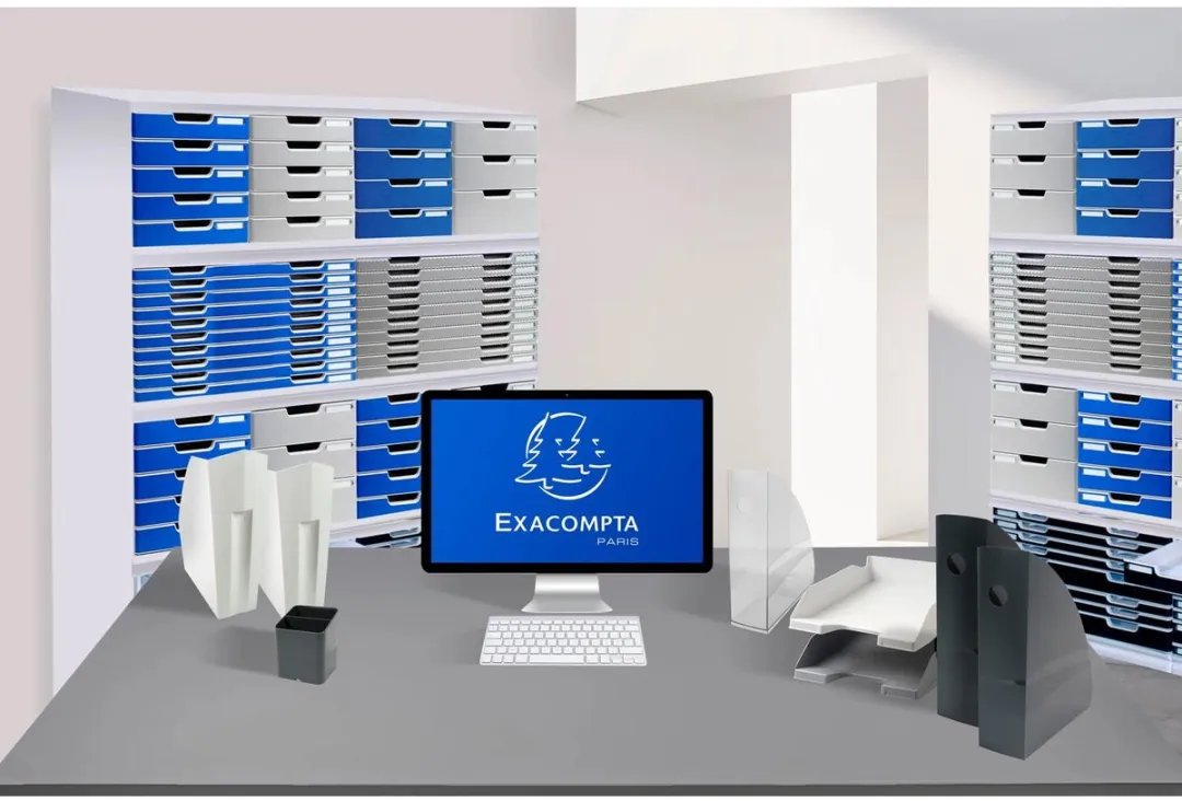 Exacompta Ladenbox Classic Lichtgrijs - 5 Vakken - afbeelding 6 van 6
