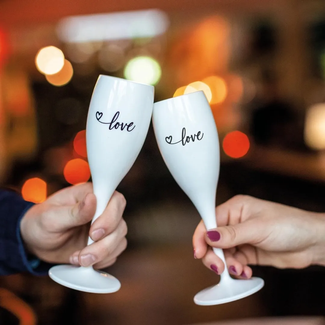 Koziol Love Champagneglas 0.1L - Set van 2