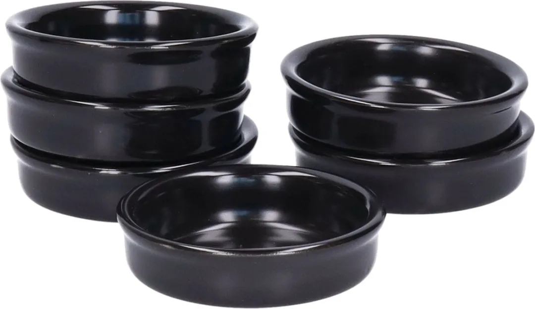 Cosy&Trendy Mini Tapas Schaaltjes 6 Stuks - Zwart 7,5cm