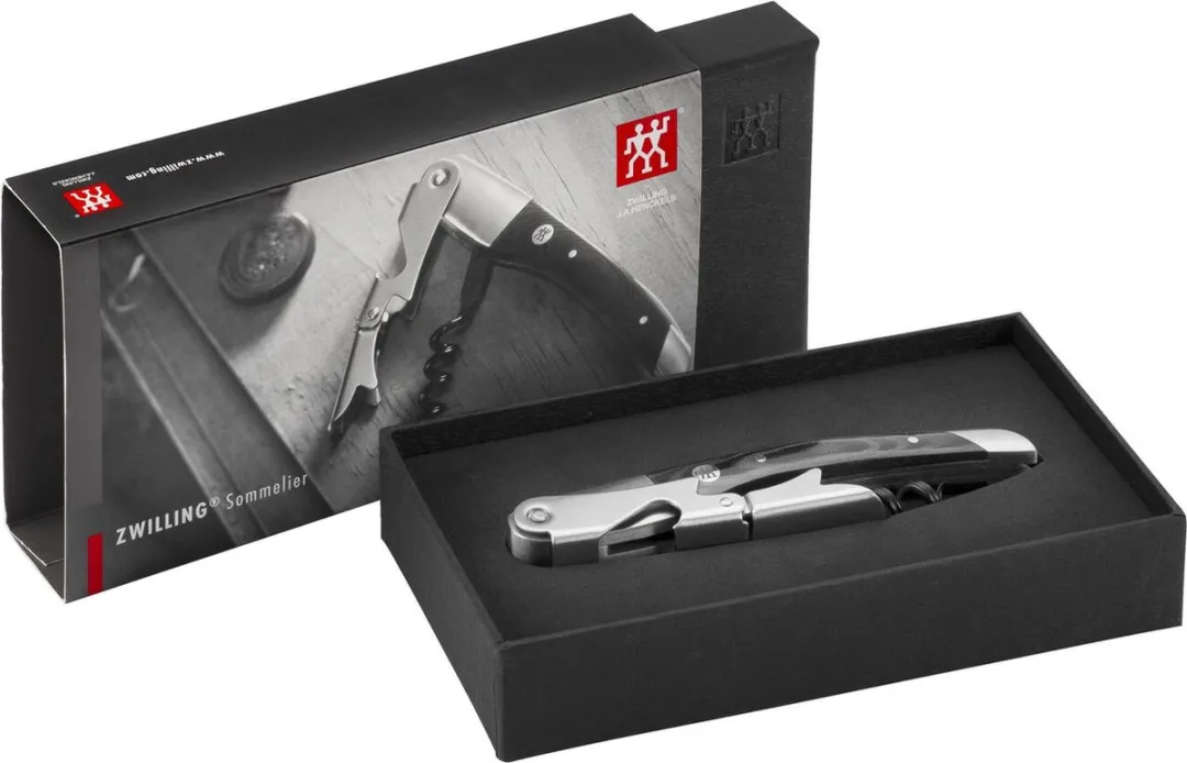 Zwilling kelnersmes 3-in-1 – RVS – Zwarte Micarta handgreep