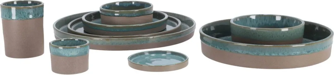 Mini Bord - 9 cm - Basalt - Oceaangroen