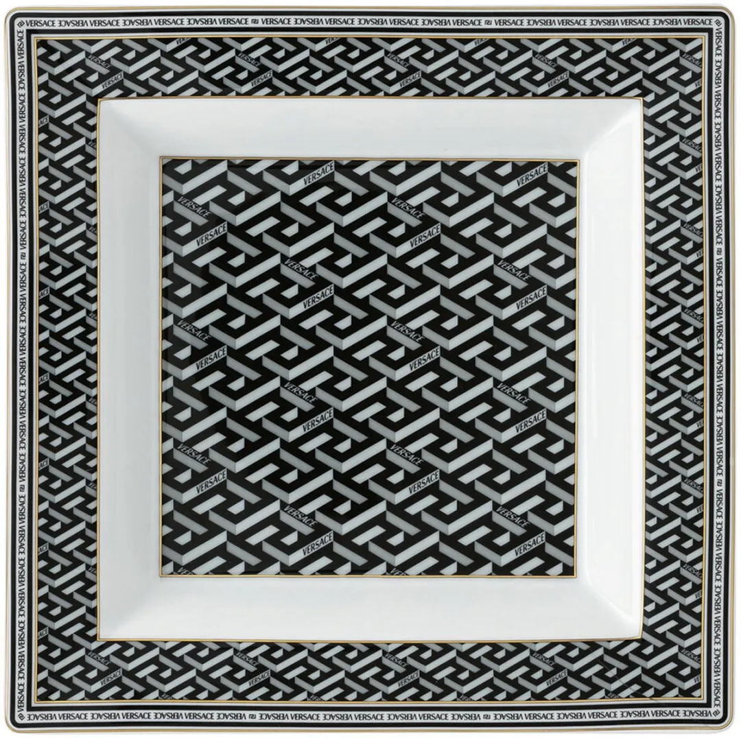 Rosenthal Versace La Greca Handtekening Kom - 22 cm - Zwart