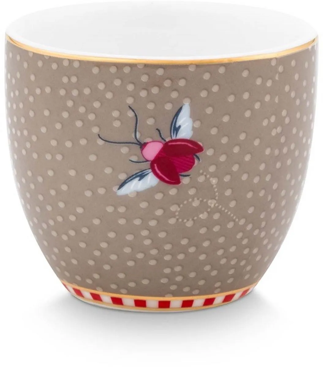 Pip Studio Eierdoppen Blooming Tales - 4 Stuks - Khaki