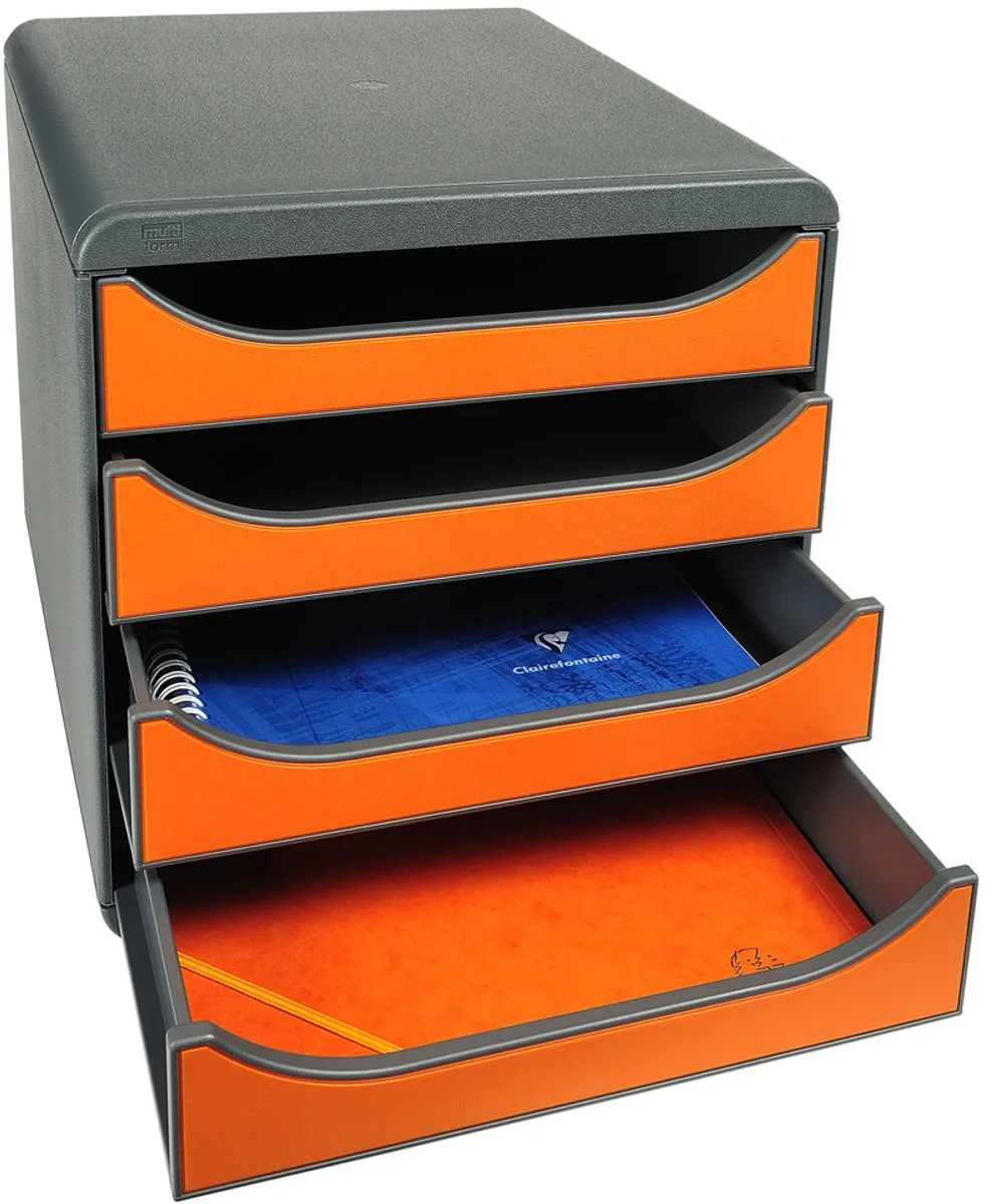 Exacompta Ladenbox BIG-BOX 310788D - 4 Vakken - Oranje - afbeelding 6 van 6