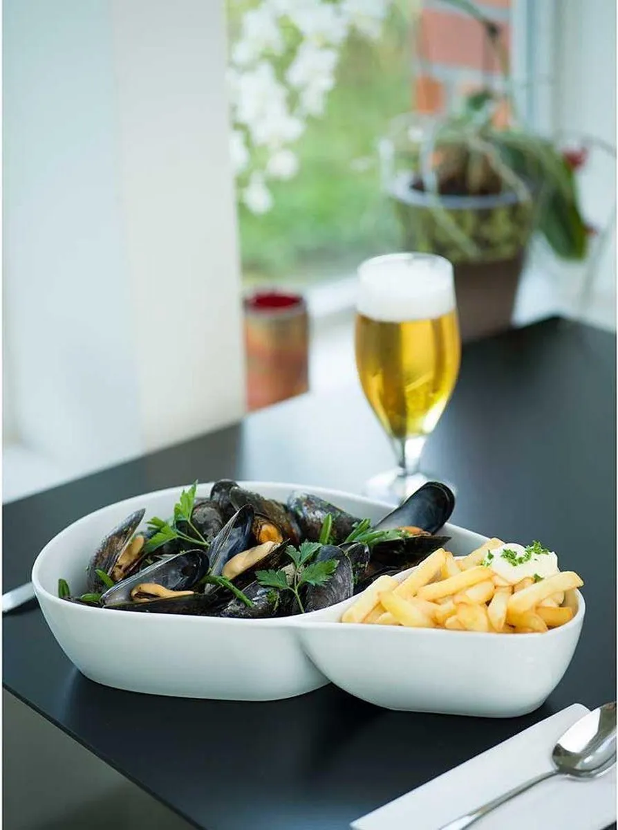 Cosy&Trendy Mussel-Frietbord Wit