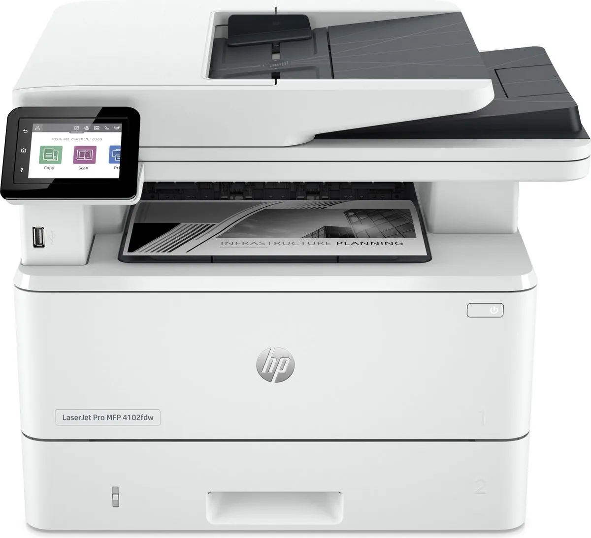 HP LaserJet Pro MFP 4102fdw Multifunctionele Printer - 250 Vel - Wit
