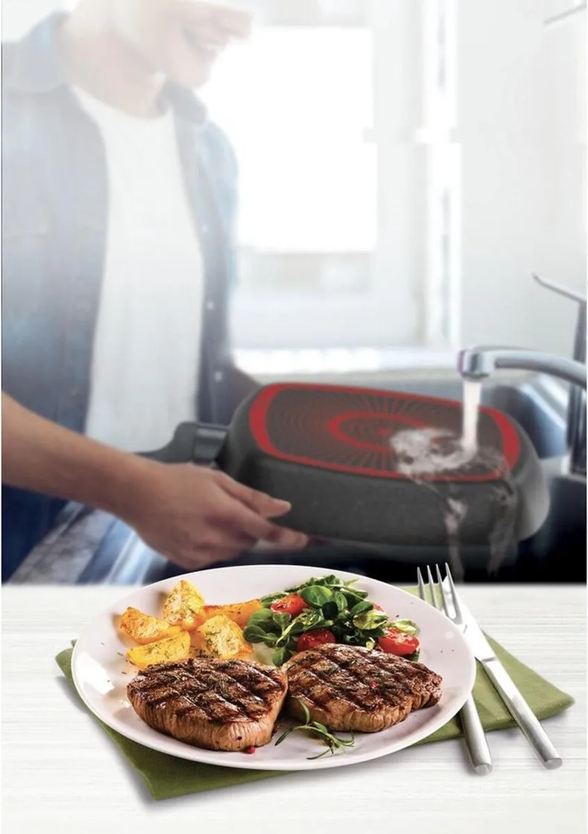 Tefal Simply Clean B5674053 Grillpan - 26cm - Zwart