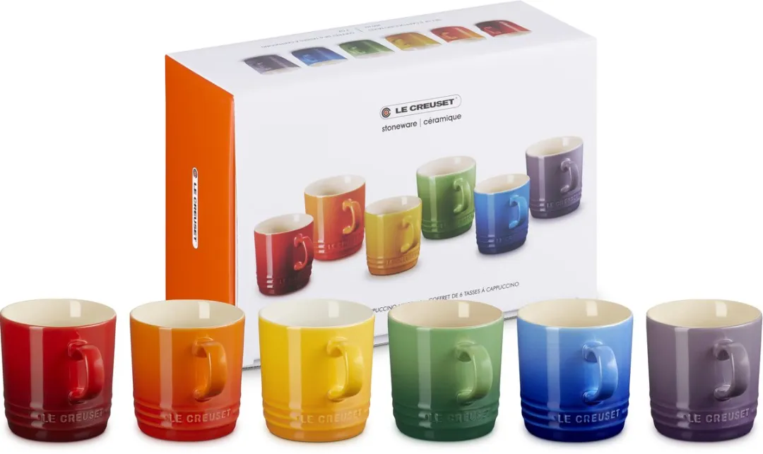 Le Creuset Regenboog Mokken 200ml - 6 Stuks