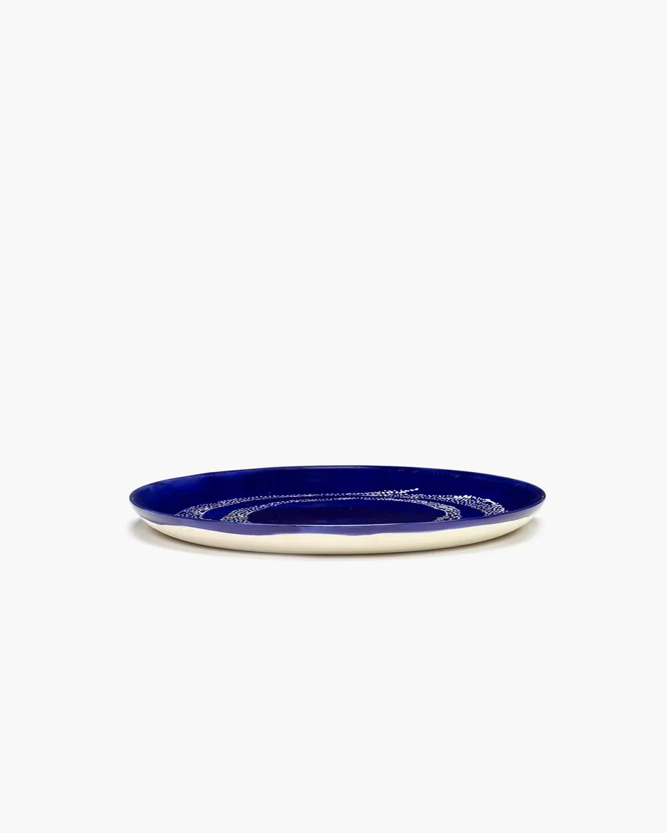 Serax Ottolenghi Feast Bord L - 26cm - Donkerblauw/Wit - 2 Stuks