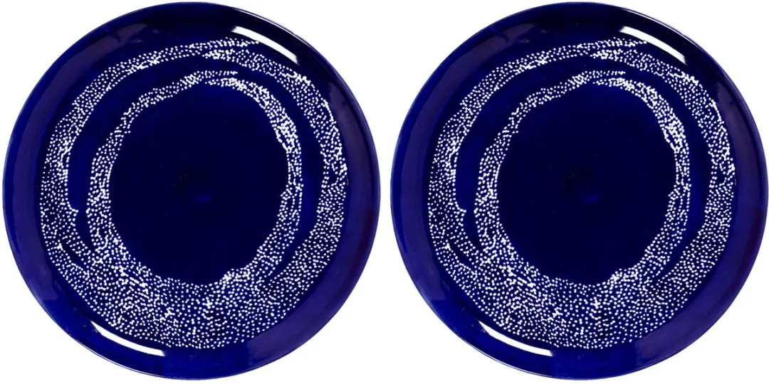 Serax Ottolenghi Feast Bord L - 26cm - Donkerblauw/Wit - 2 Stuks