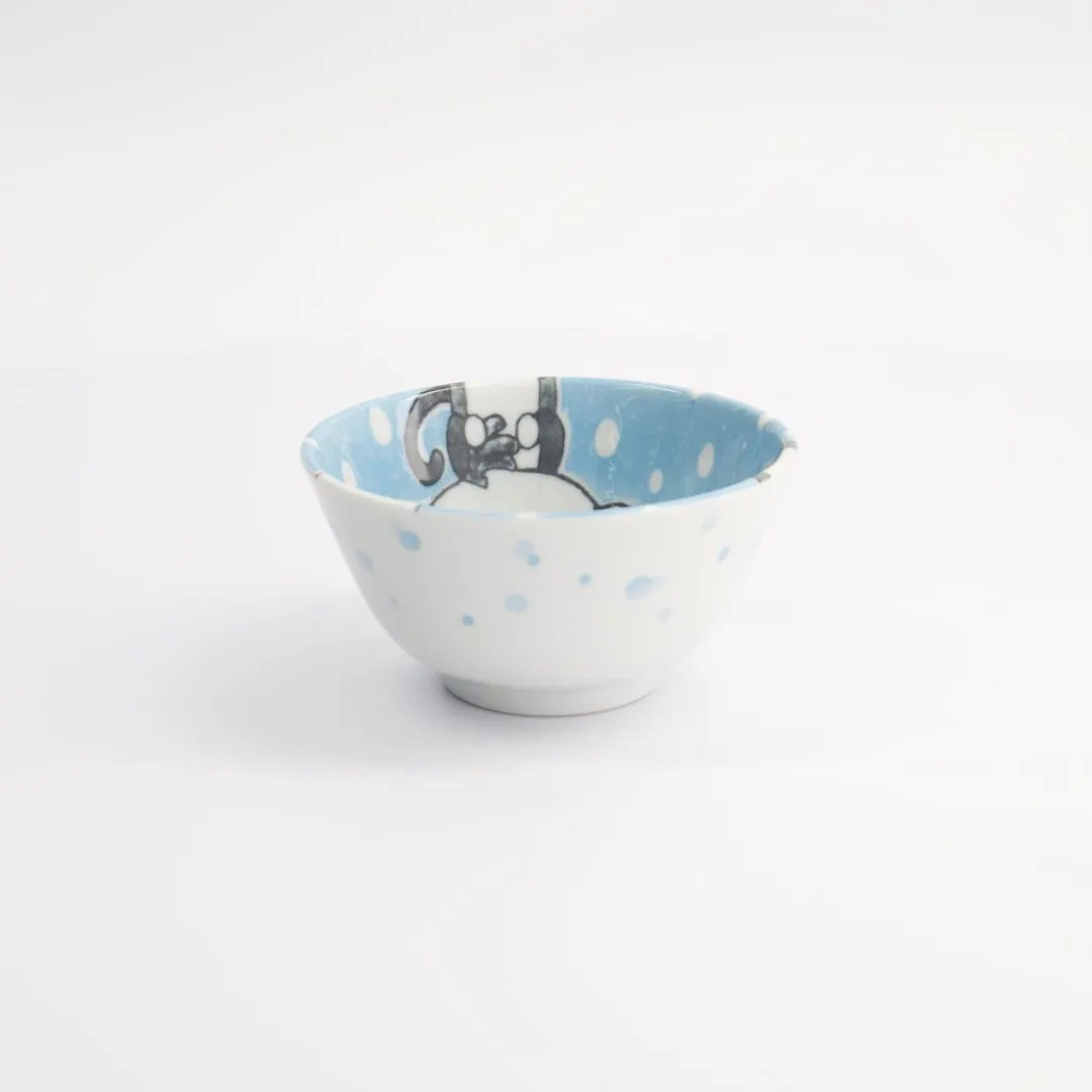 Tokyo Design Studio Kawaii Rijstkom Dieren - 300ml - Blauw/wit