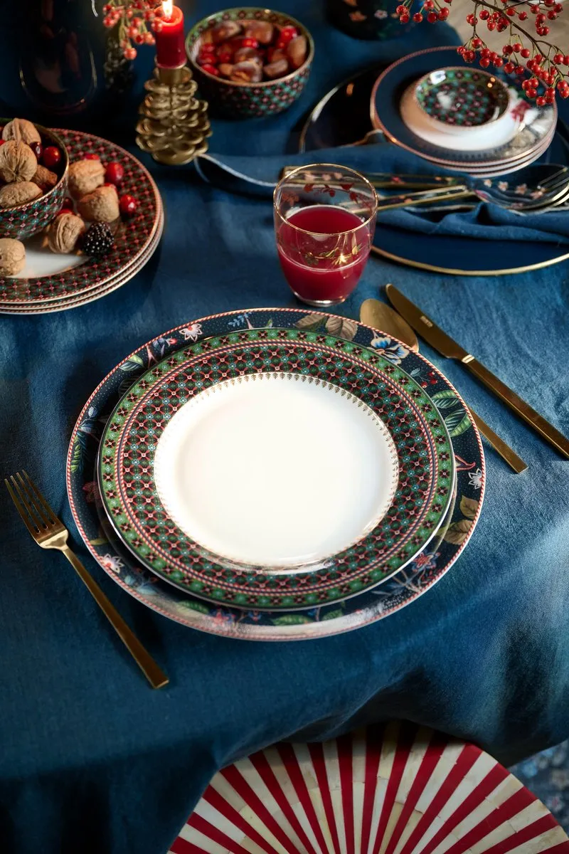 Pip Studio Berry Blues Clover Green Dinerbord 26.5cm - Porselein