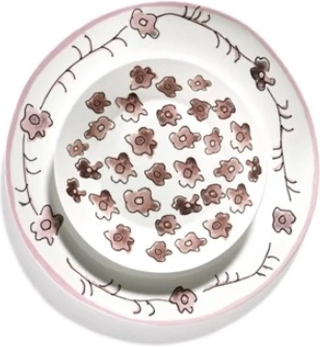 Serax Marni Midnight Flowers Plat Bord 28cm - Roze