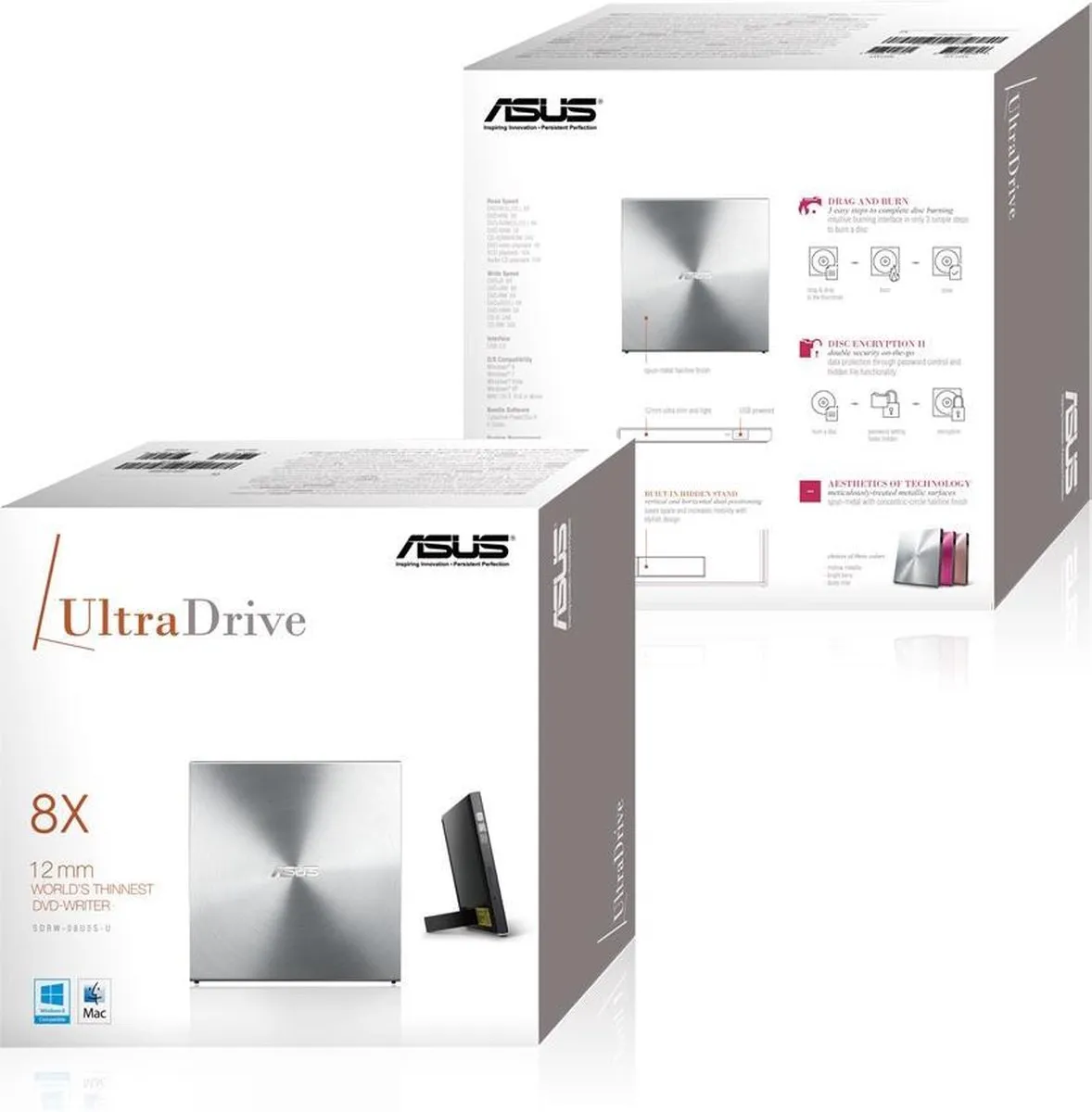 ASUS 90DD0112-M20000 Externe DVD Brander - Metallic