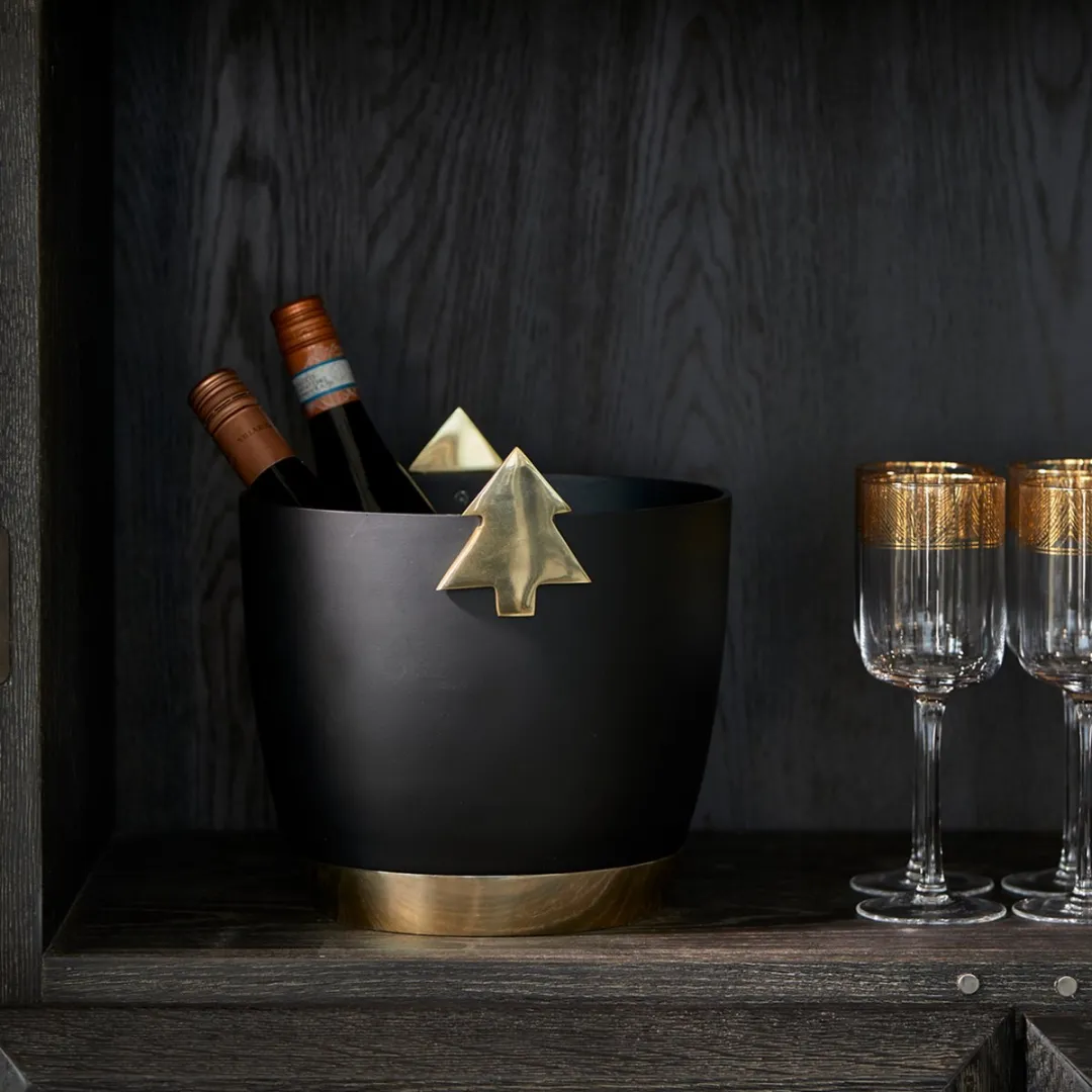 Riviera Maison Wijnkoeler 28cm - Zwart