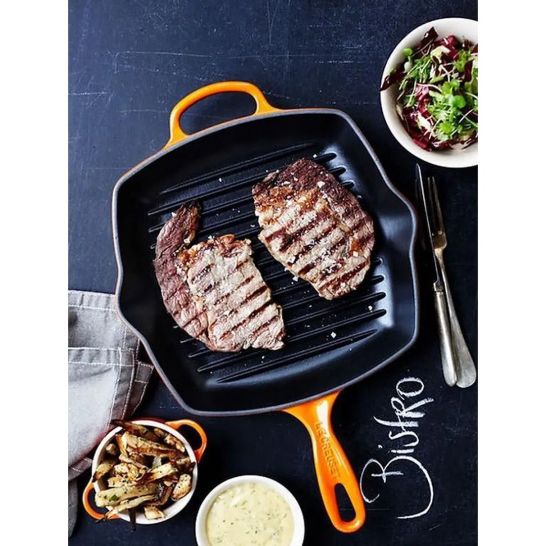 Le Creuset Grillpan Signature Oranjerood 26cm - afbeelding 6 van 6