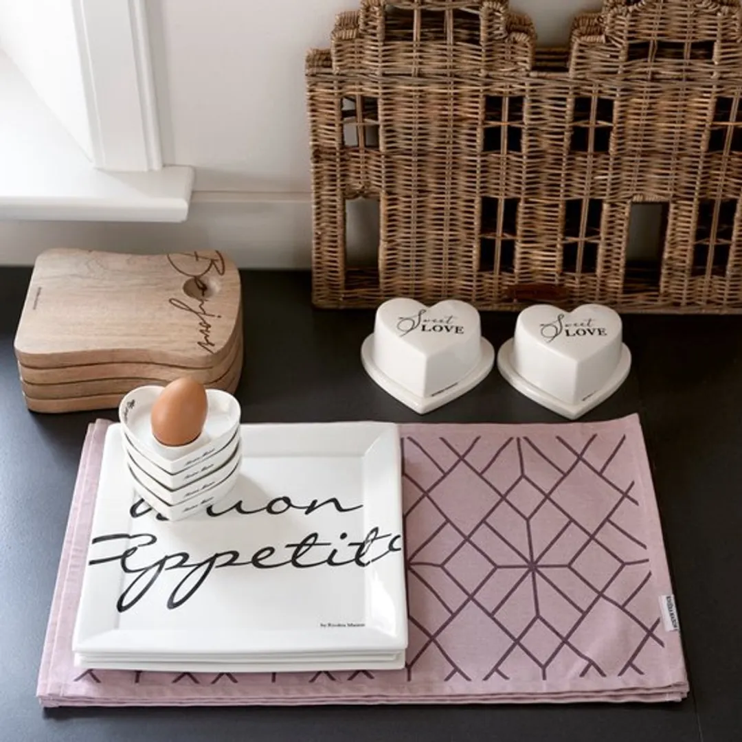 Riviera Maison Eierdopjes Set - 4 Stuks - Hartvorm