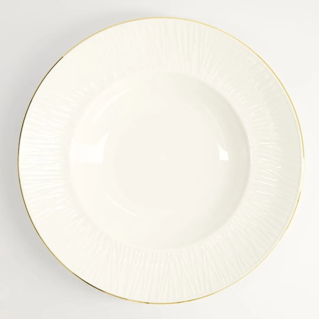 Tokyo Design Studio Nippon White Diep Dinerbord 300ml - 25,8cm - Wit/Goud - afbeelding 6 van 6