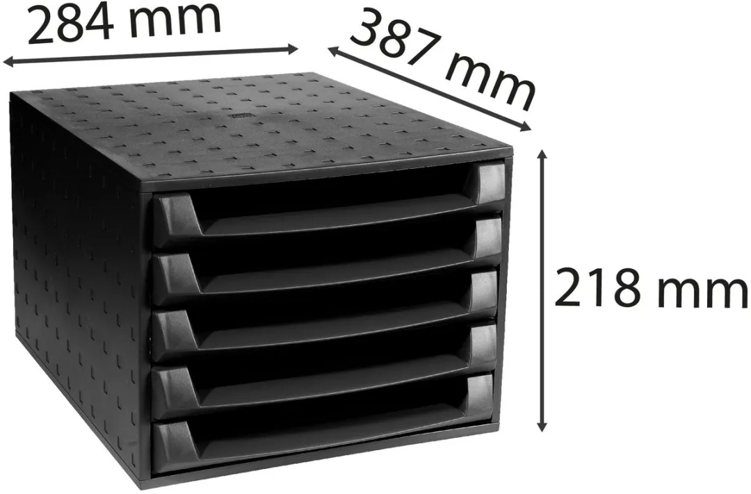 Exacompta THE BOX Ladenbox 221014D - 5 Vakken - Zwart