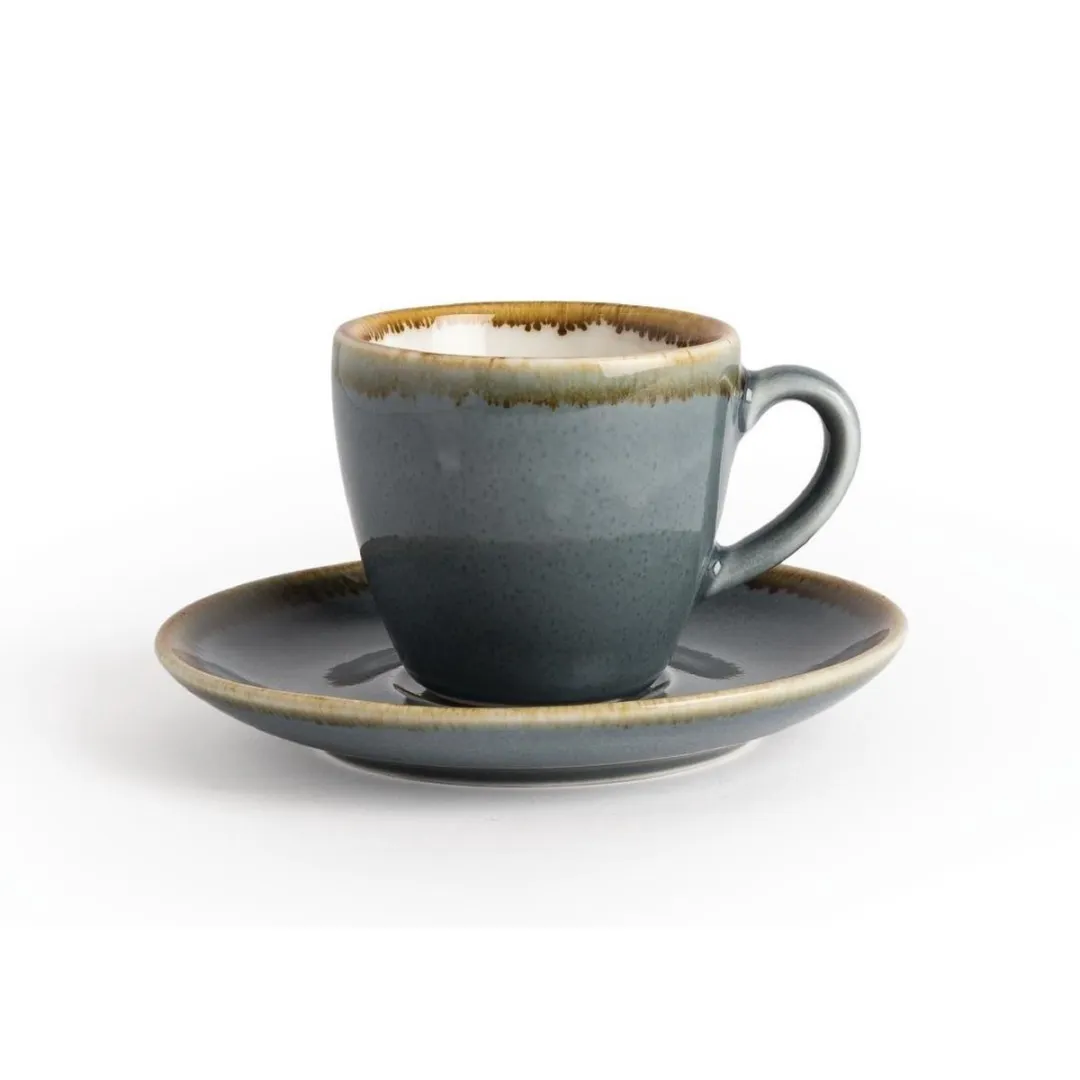 Olympia Kiln Espressoschotel Blauw Ø11,5cm - Set van 6