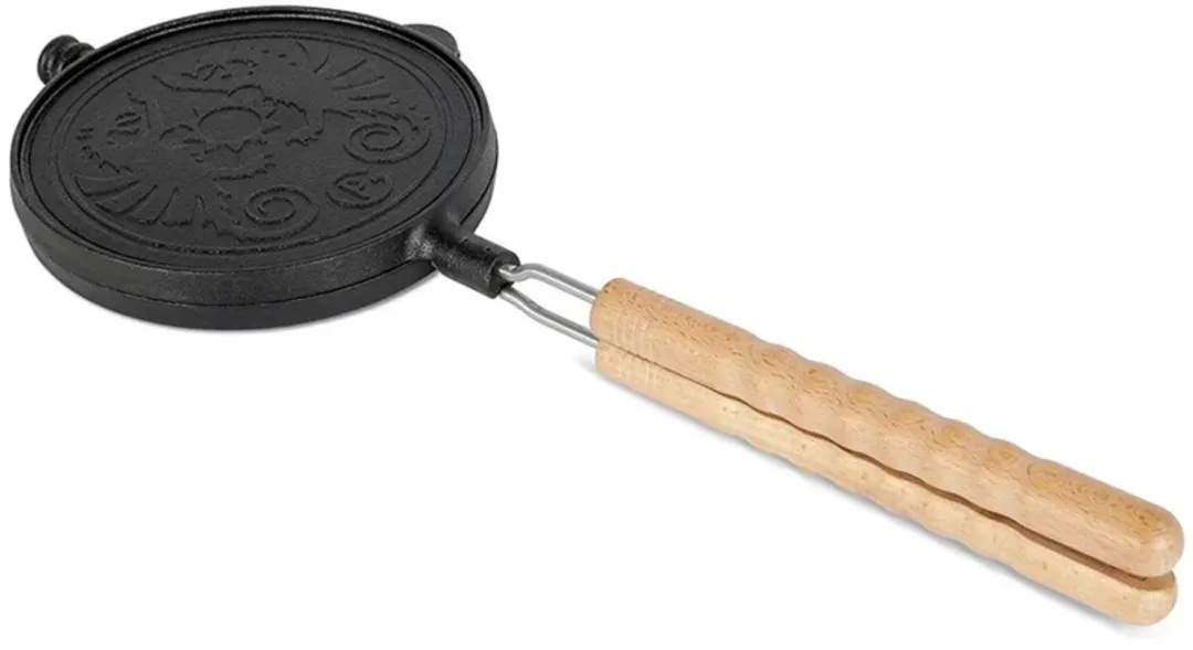 Petromax Gietijzeren Wafelijzer Draaiframe - Zwart