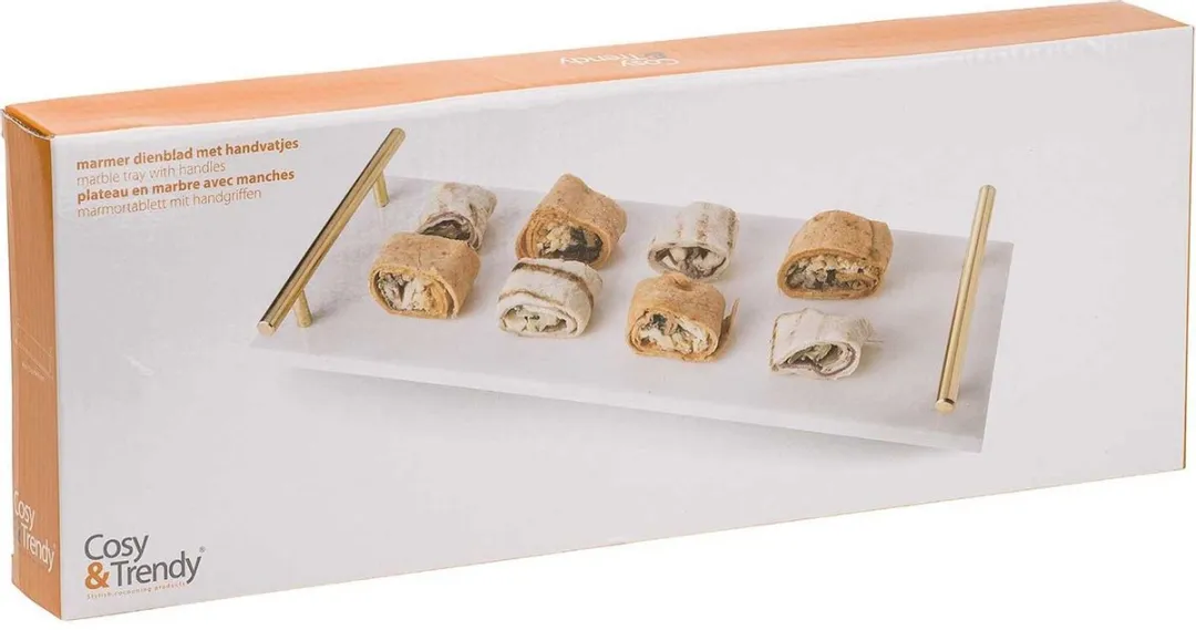 Cosy&Trendy Marmeren Dienblad 40x14cm - Grijs
