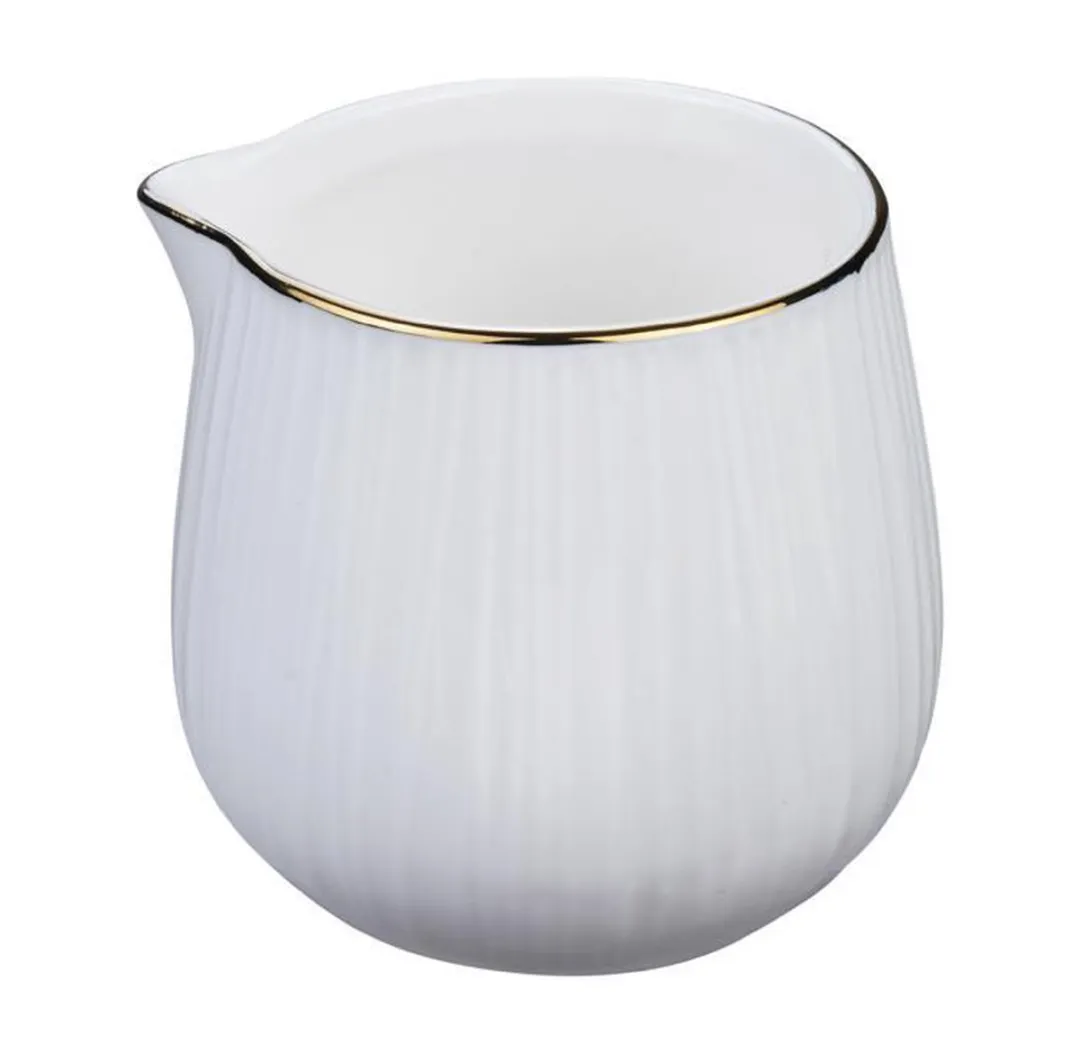 Tokyo Design Studio Nippon White Gold Milk Jar Lines 100ml - Wit/Goud