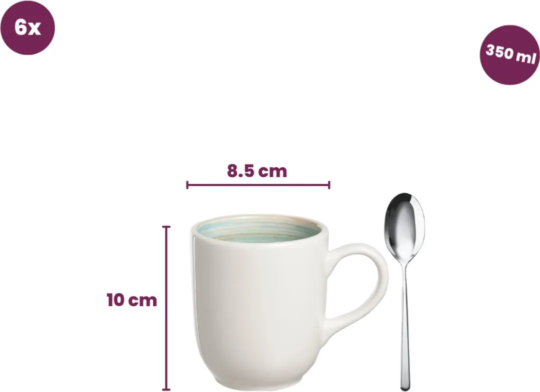 Cosy&Trendy Turbolino Beker 35cl - Blauw - Set van 6