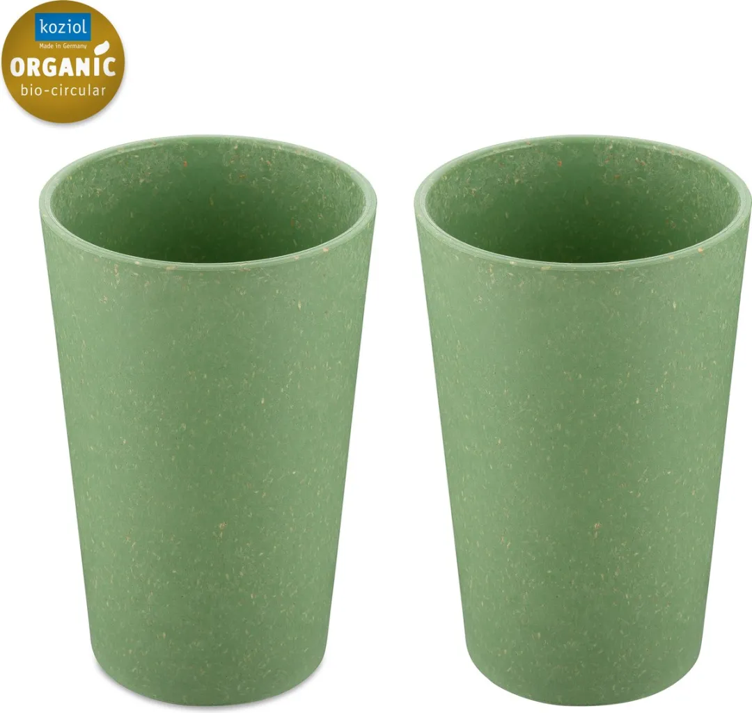 Koziol Organic Drinkbekers 0.35L - 2 Stuks Groen