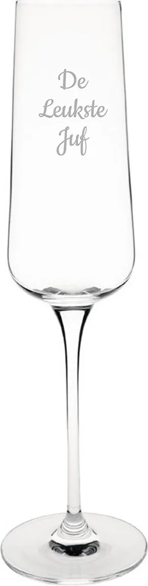 Olympia Gegraveerd Champagneglas 27cl - Leukste Juf