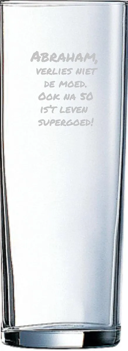 Arcoroc Abraham Verlies Niet De Moed Gegraveerd Longdrinkglas 31cl