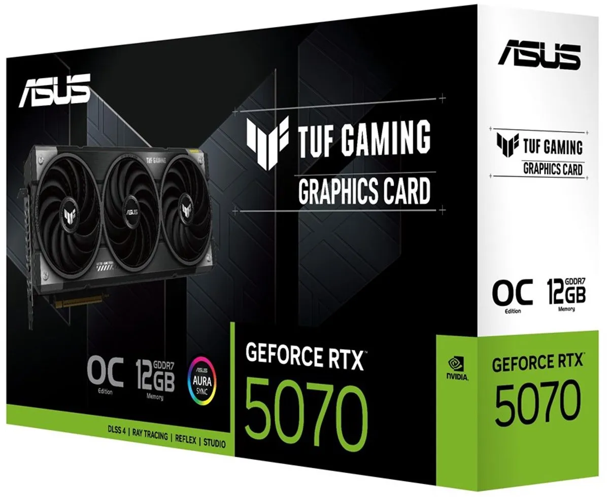 ASUS TUF GeForce RTX 5070 OC 12GB - Videokaart - Zwart - afbeelding 6 van 6