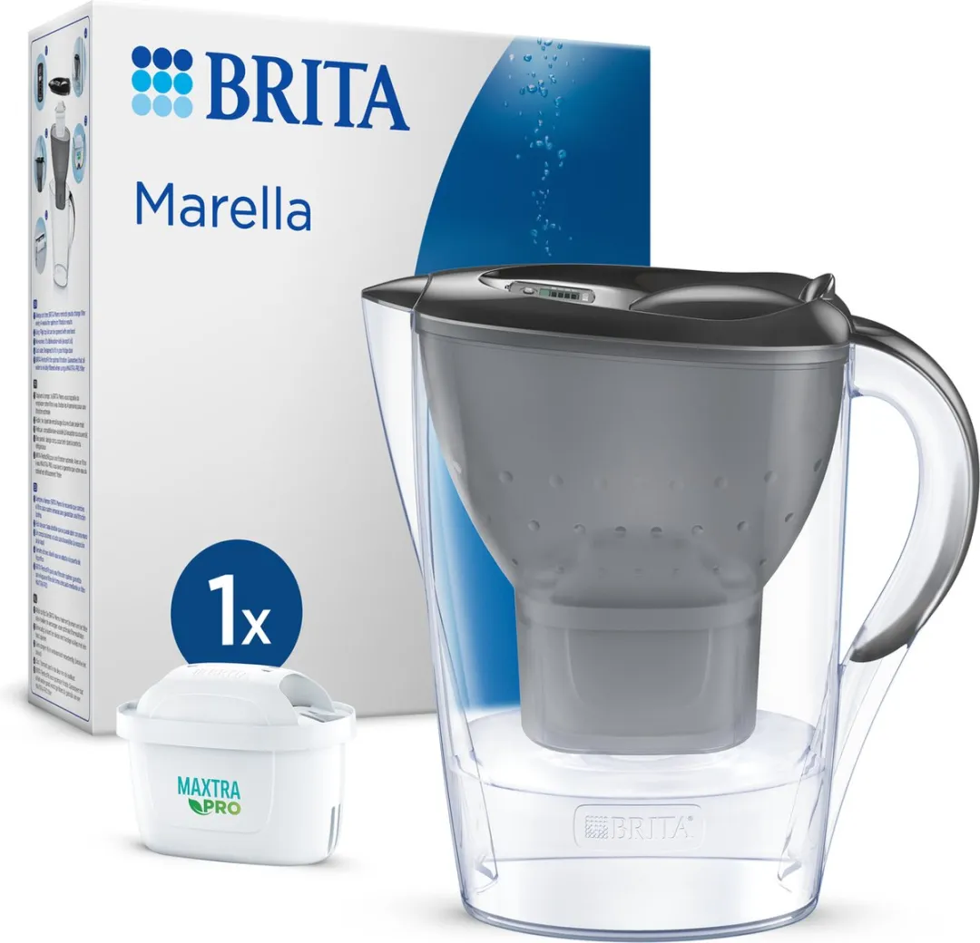 BRITA Marella Cool Waterfilterkan 2,4L - Grijs - MAXTRA PRO PFAS-filter