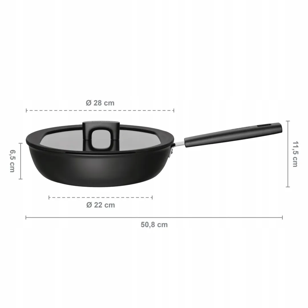 Fiskars Hard Face Frituurpan 28cm - Inductie - Zwart