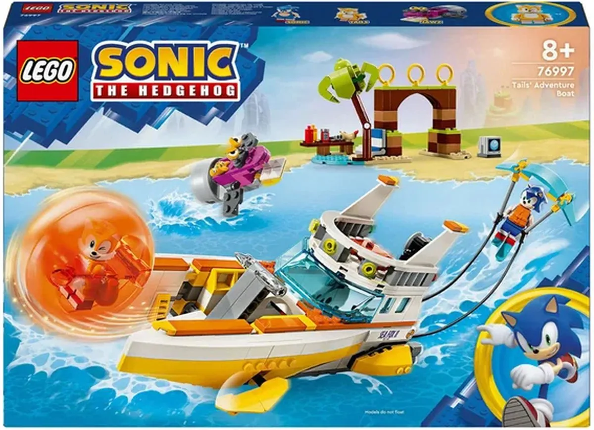 LEGO Sonic Tails Avonturenboot 76997 - 393 Stukken
