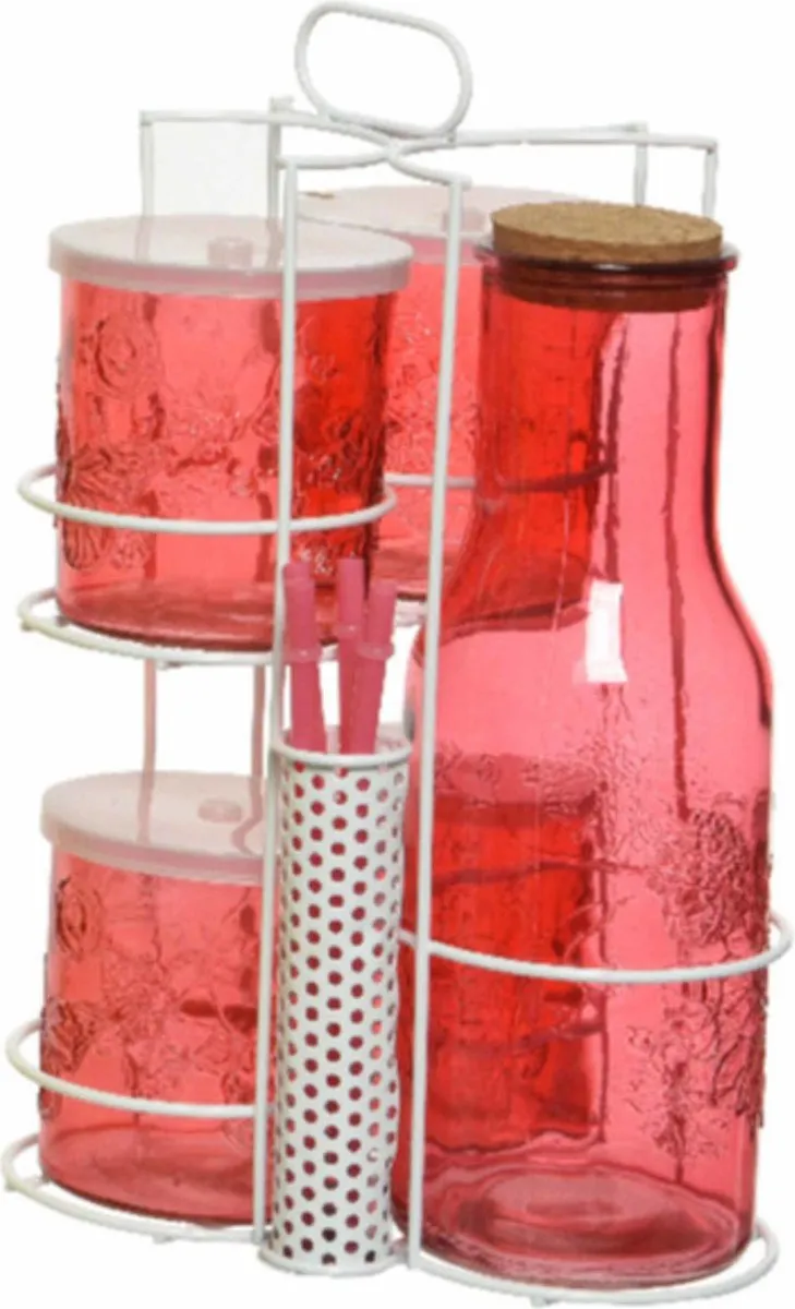 Decoris Mason Jars Drinkset 1L - 5 Stuks Groen