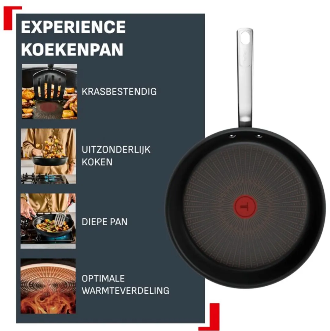 Tefal Experience Koekenpan 28cm Fusion Core - Zwart