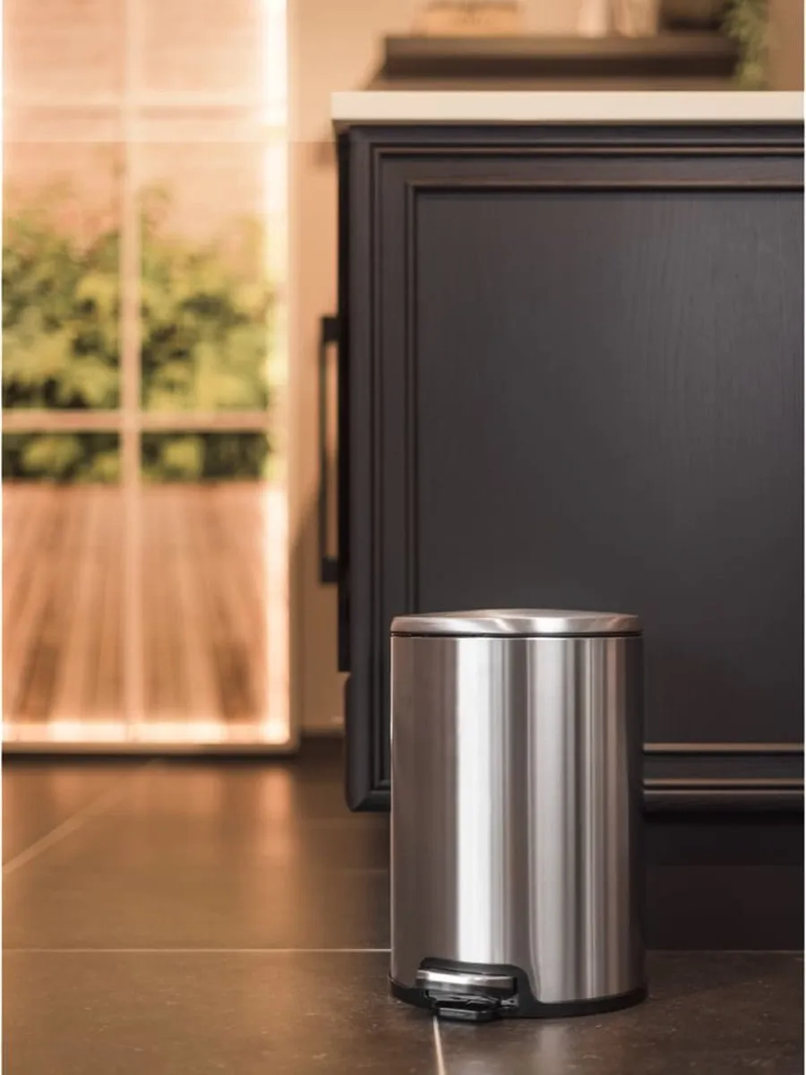 Cosy&Trendy Vuilnisbak Pedaalemmer 12L - Zilver