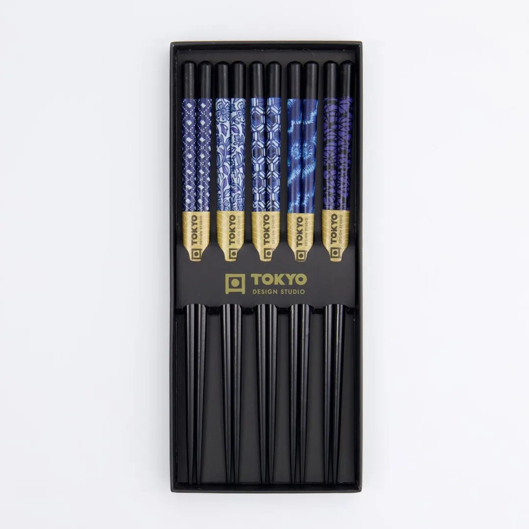 Tokyo Design Studio Eetstokjes Blauw 5 Paar 22,5cm