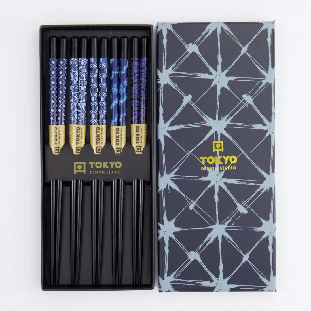 Tokyo Design Studio Eetstokjes Blauw 5 Paar 22,5cm