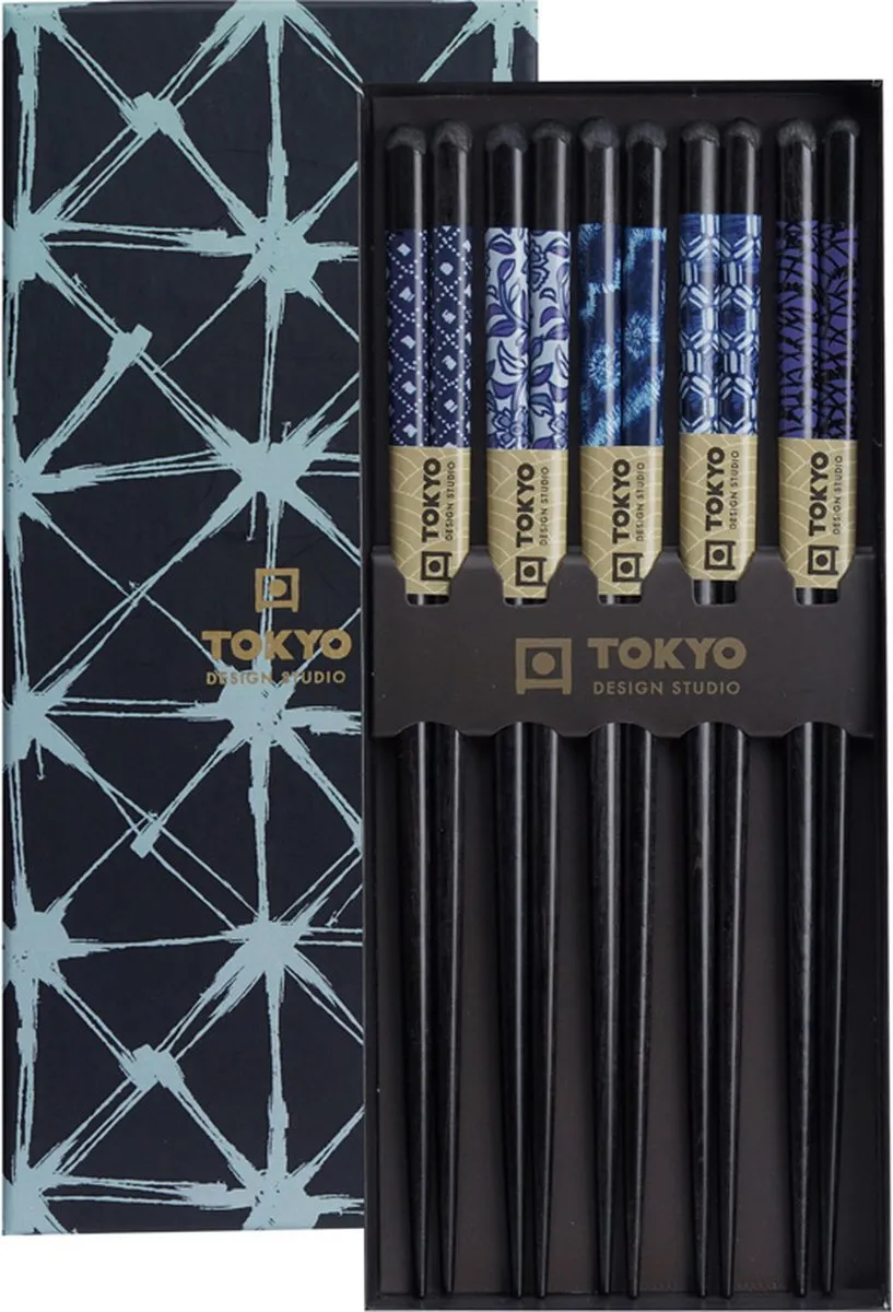 Tokyo Design Studio Eetstokjes Blauw 5 Paar 22,5cm