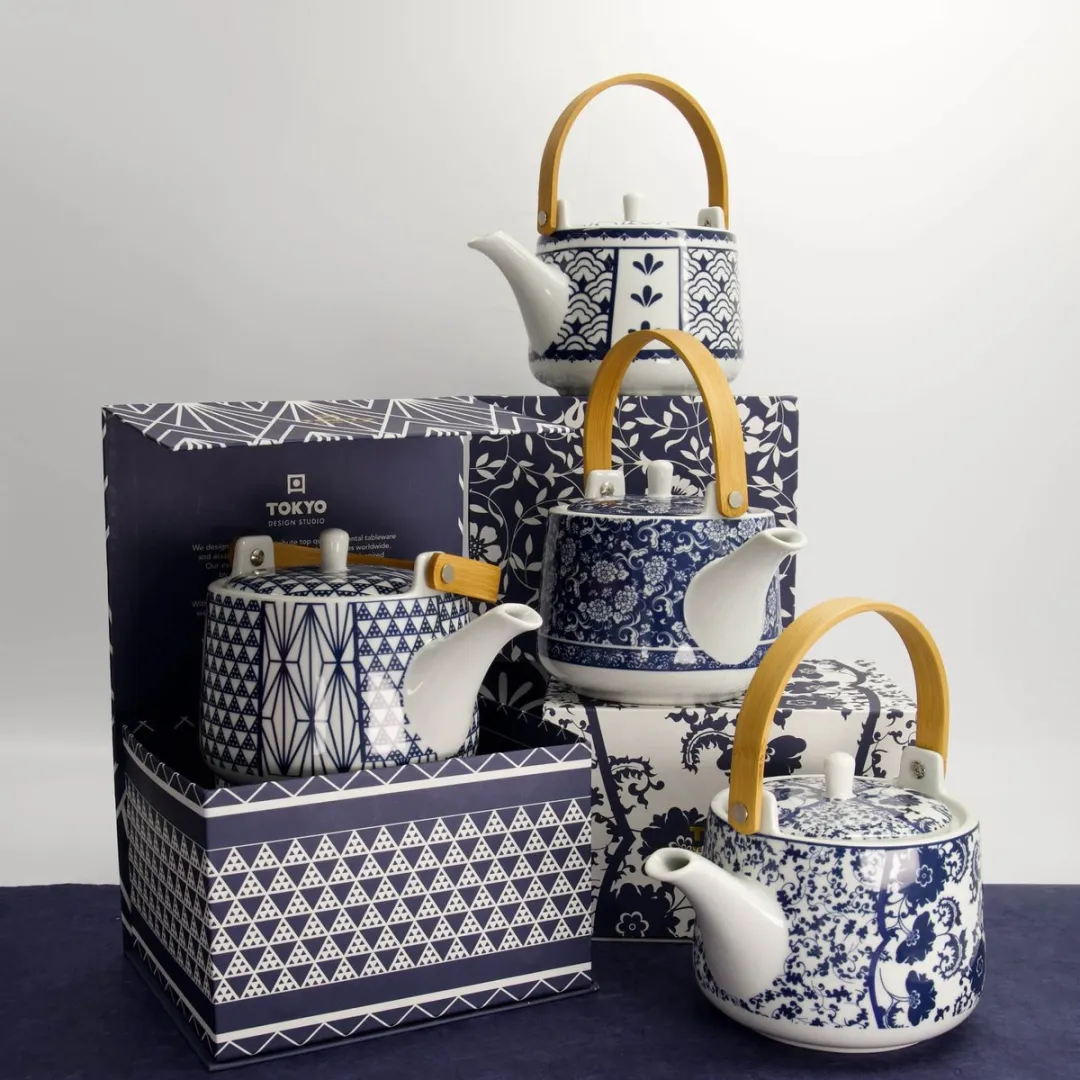 Tokyo Design Studio The Blue D 1000ml Theepot - 1L - Porselein - Made in Japan