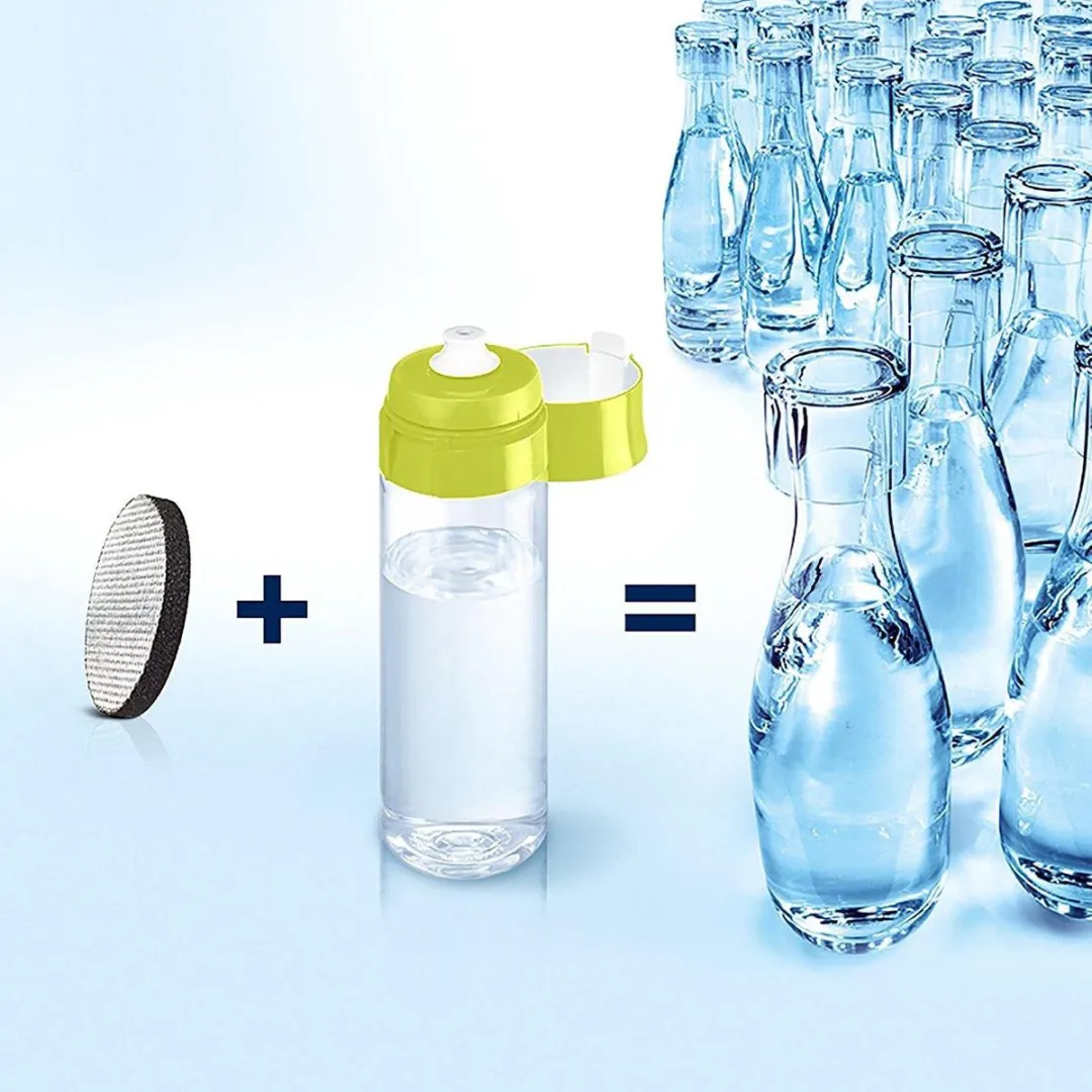 BRITA Fill&go Vital Microdisc Filterfles 600ml - Groen/Transparant - afbeelding 2 van 5