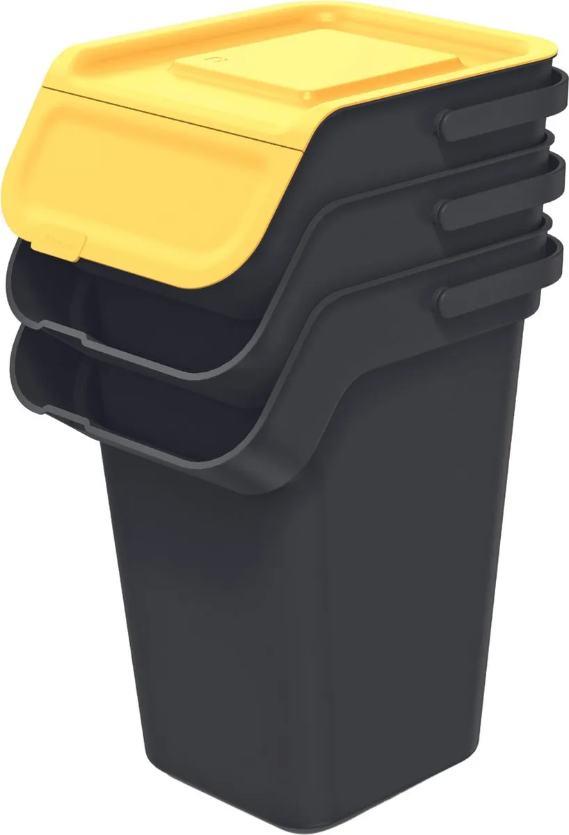 Prosperplast Keden Kaddi Q Prullenbakset - 3x25L Zwart