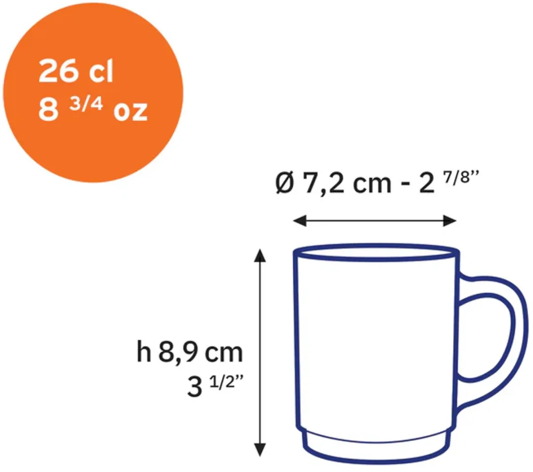 Duralex Versailles Theeglas 26cl - Set van 6