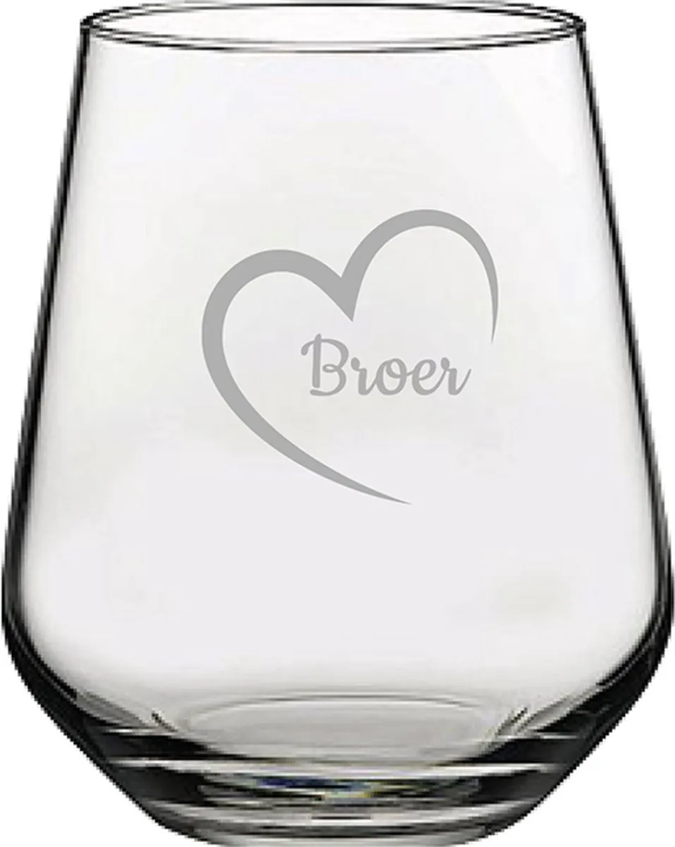 Pasabahce Gegraveerd Drinkglas Broer mei hert 42,5cl