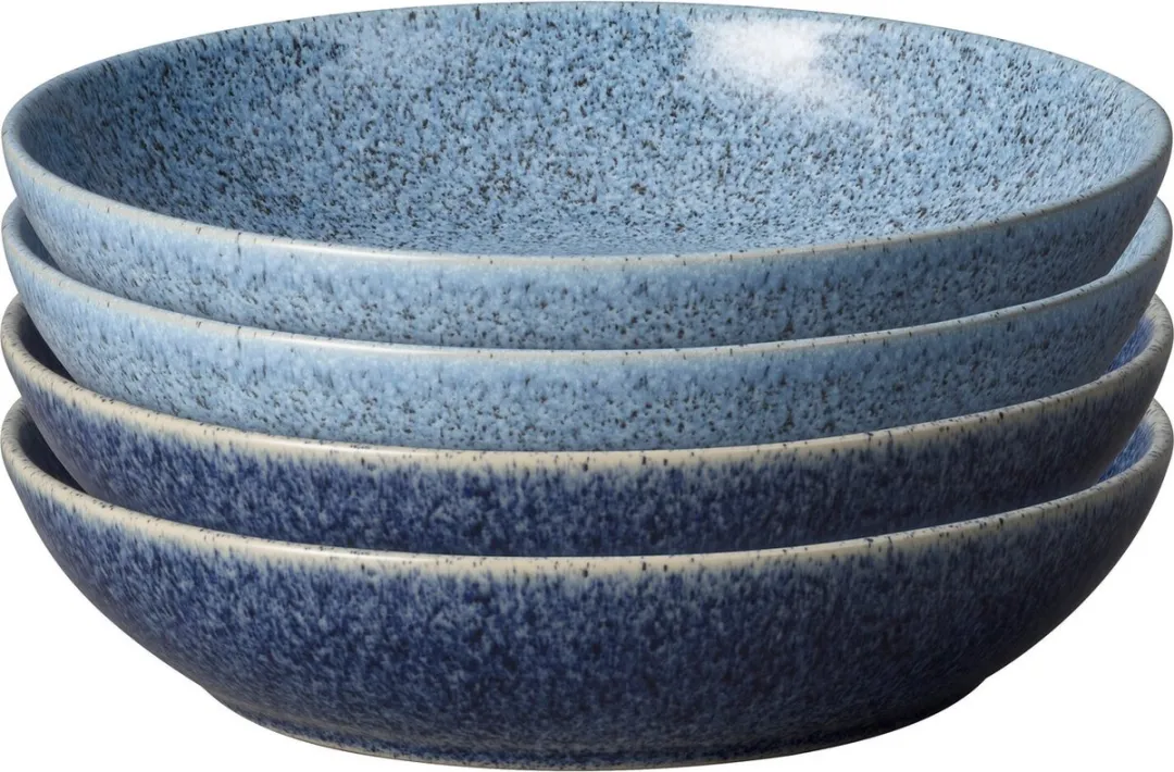Denby Studio Blue Pastabord Set 4 Stuks - 22cm - Cobalt/Flint
