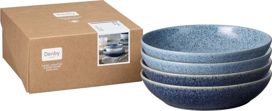Denby Studio Blue Pastabord Set 4 Stuks